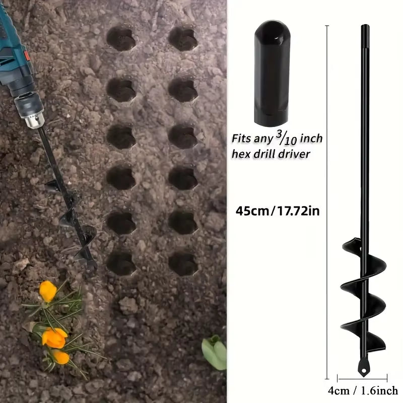 Garden Auger Spiral Drill Bit Gardening Flower Planter Earth Drill Planting Hole Digger Tool Loose Soil Drill Bit Accessories