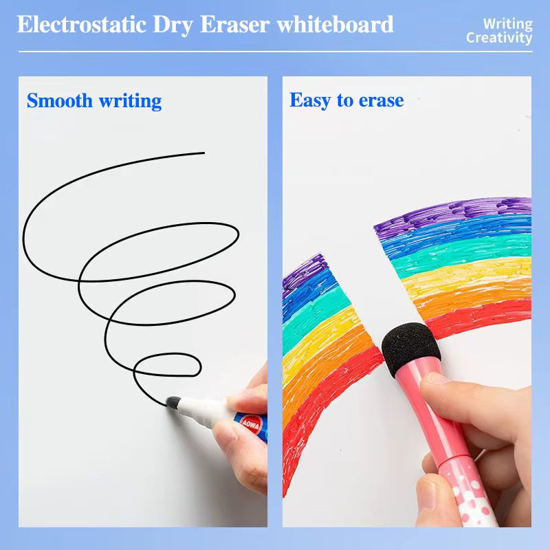 Width: 45CM Reusable Static Whiteboard Adheres to Walls without Damage Easy to Apply and Remove Dry Eraser White Board