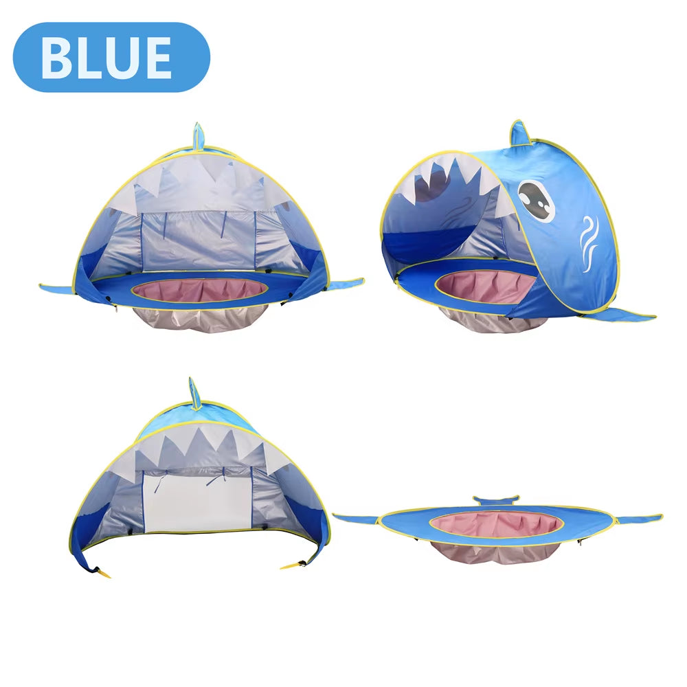 2 in 1 UPF 50+ Baby Beach Tent Waterproof Sun Shelter Uv-Protecting Sunshelter with Pool Kid Outdoor Sunshade Beach Sunshelter