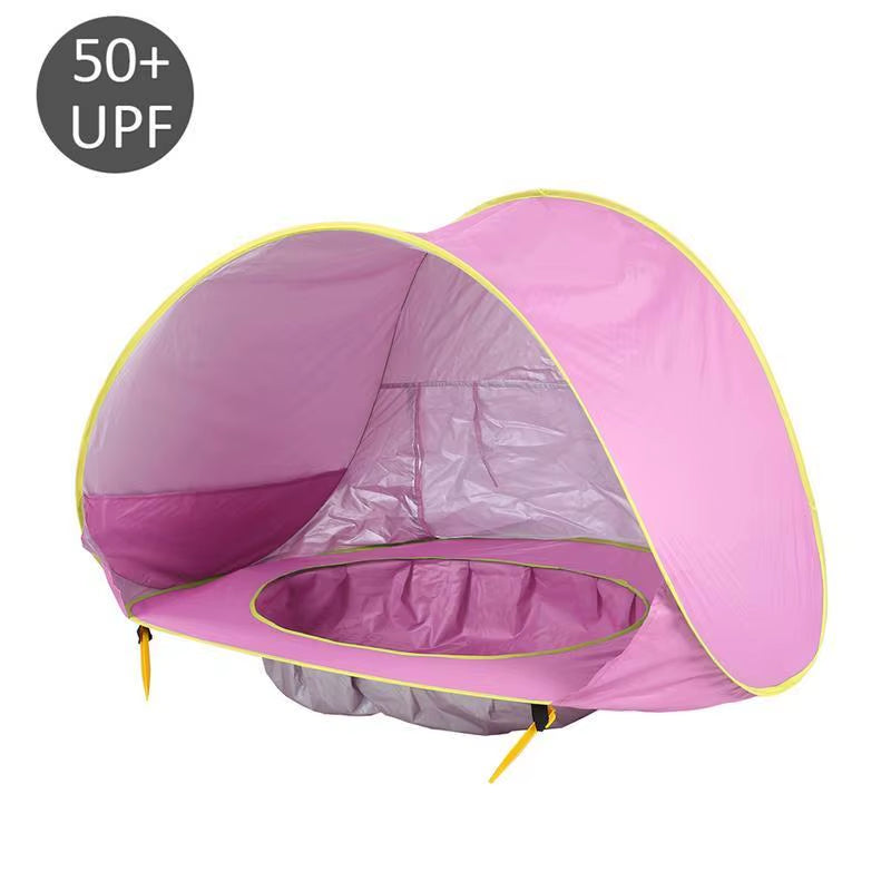 2 in 1 UPF 50+ Baby Beach Tent Waterproof Sun Shelter Uv-Protecting Sunshelter with Pool Kid Outdoor Sunshade Beach Sunshelter