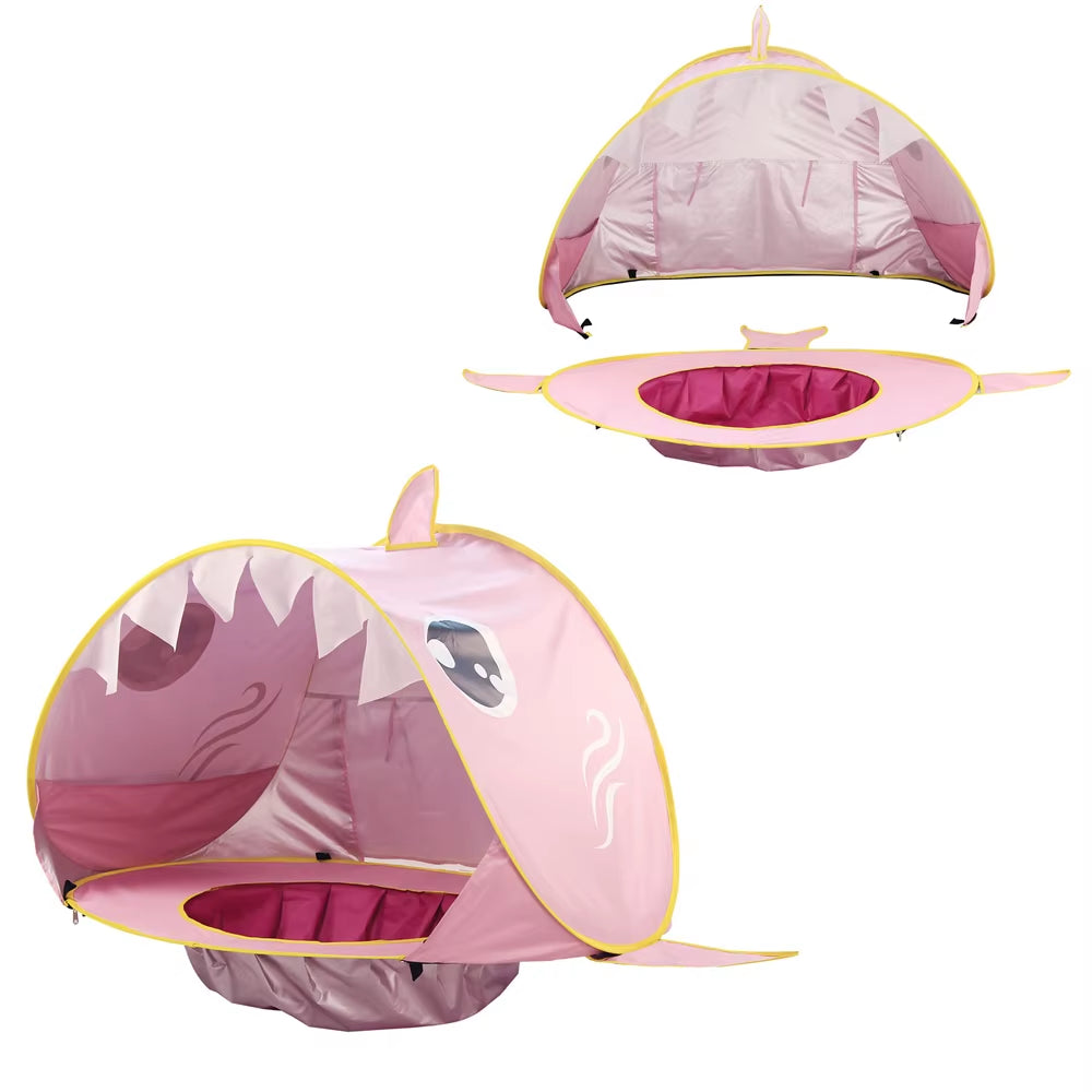 2 in 1 UPF 50+ Baby Beach Tent Waterproof Sun Shelter Uv-Protecting Sunshelter with Pool Kid Outdoor Sunshade Beach Sunshelter