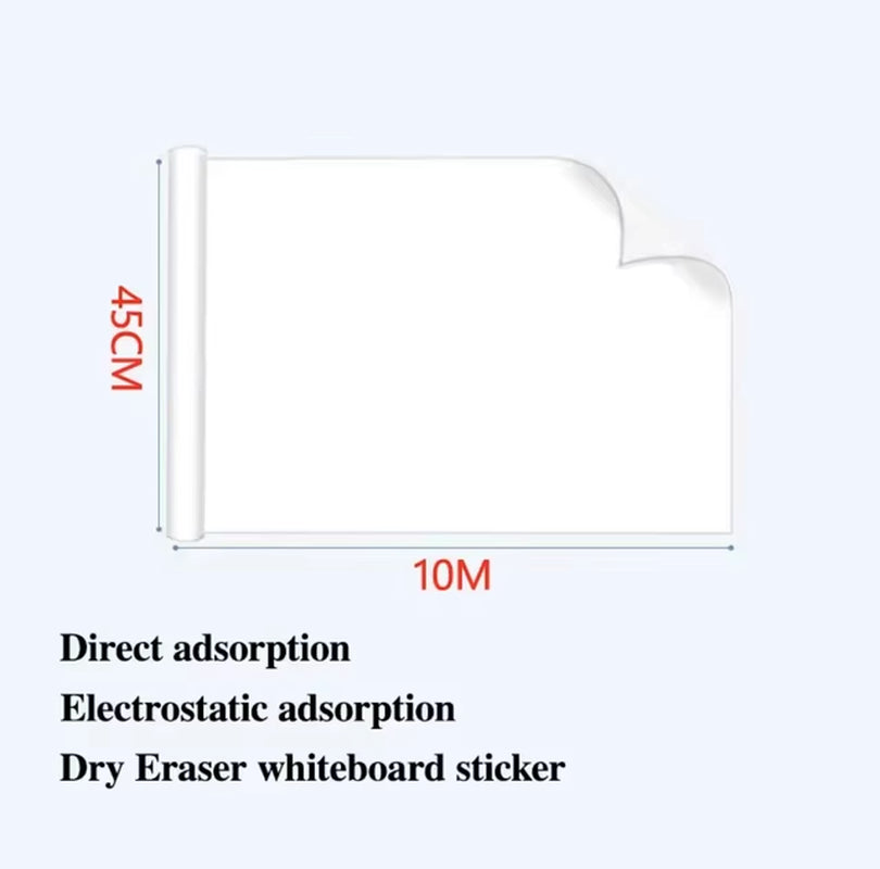 Width: 45CM Reusable Static Whiteboard Adheres to Walls without Damage Easy to Apply and Remove Dry Eraser White Board